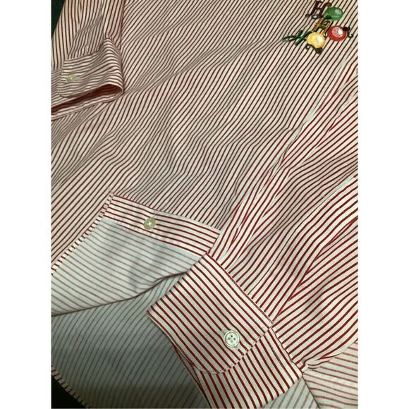 Vintage Mili Designs Stripe Button Down Christmas Shirt Size: XL - Picture 10 of 11